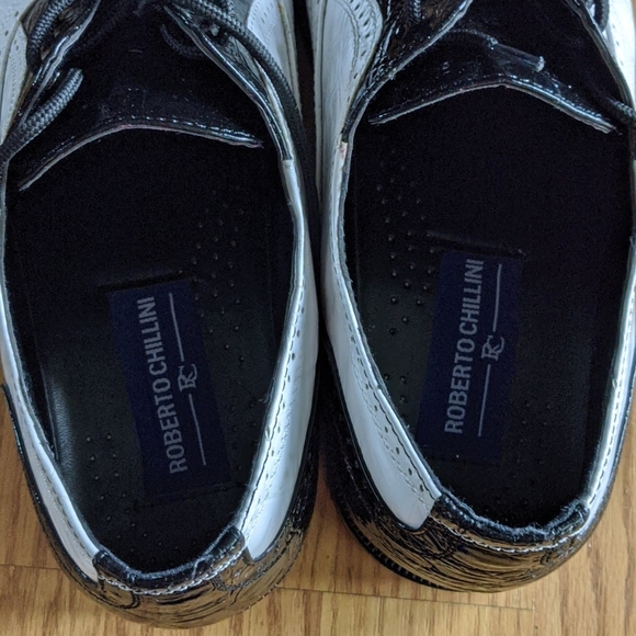 Men's black and white Oxford shoes - Picture 3 of 6